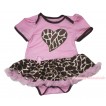 Valentine's Day Light Pink Baby Bodysuit Giraffe Light Pink Pettiskirt & Giraffe Heart Print JS4572
